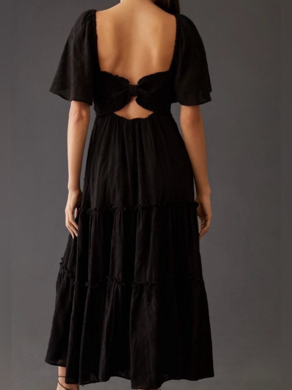 By Anthropologie Ruched Tiered Maxi Dress NWT
